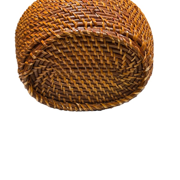 Patricia Nash Caselle Wicker Basket Bag Leather Trim Turn Lock Purse - Picture 5 of 16